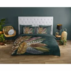 Good Morning Dekbedovertrek "Soft Feathers" - Groen - (240x220 Cm) -NL Beddengoed Verkoop 2024 1000080901 0101