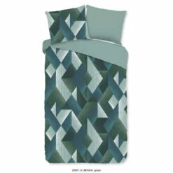 Good Morning Dekbedovertrek "Novan" - Groen - (140x220 Cm)