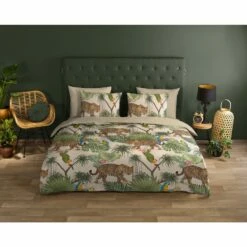 Good Morning Dekbedovertrek "Tropical" - Zand - (240x220 Cm)