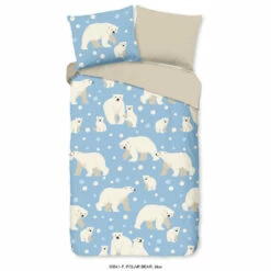 Good Morning Dekbedovertrek "Polar Bear" - Blauw - (140x220 Cm)
