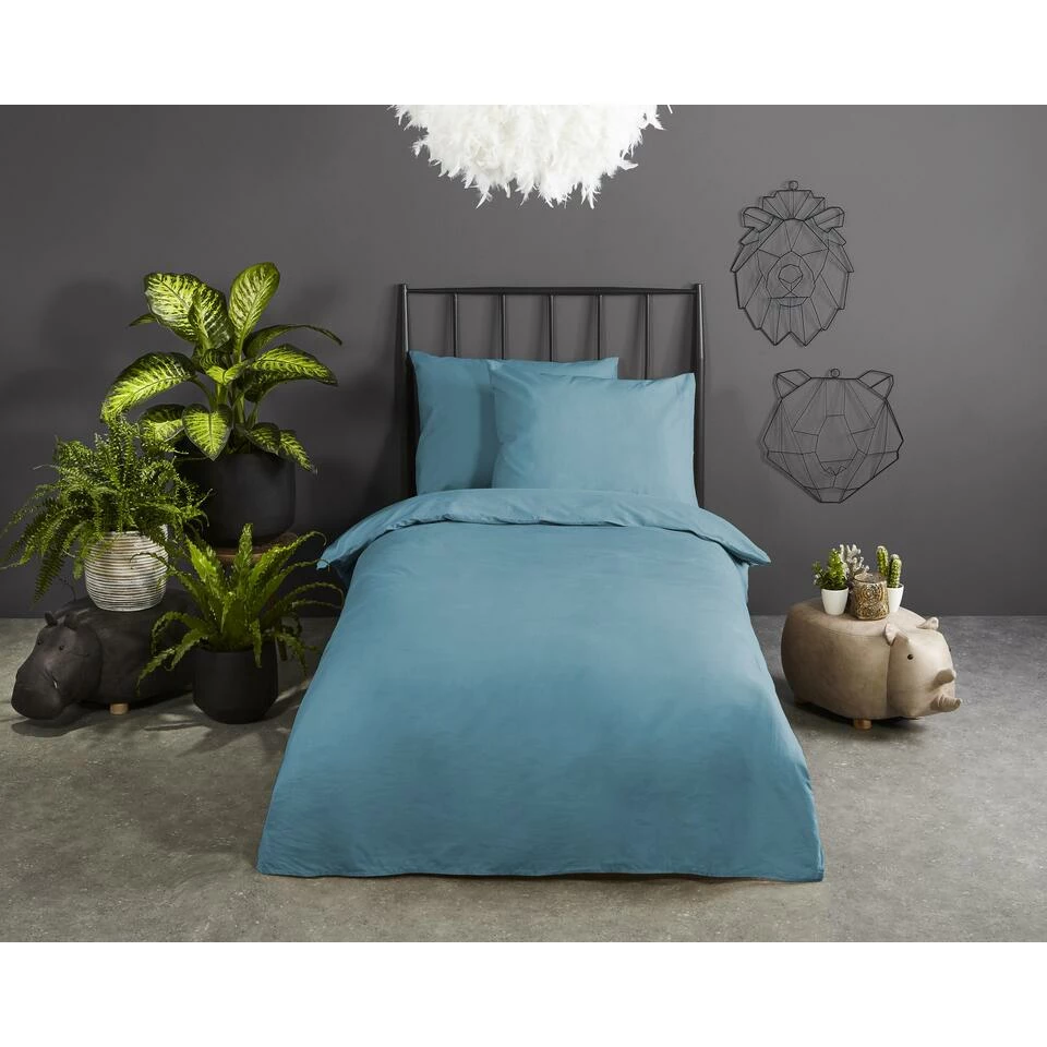 Good Morning Dekbedovertrek "" - Blauw - (100x135 Cm) 4 Good Morning Dekbedovertrek "" - Blauw - (100x135 Cm) - Afbeelding 2