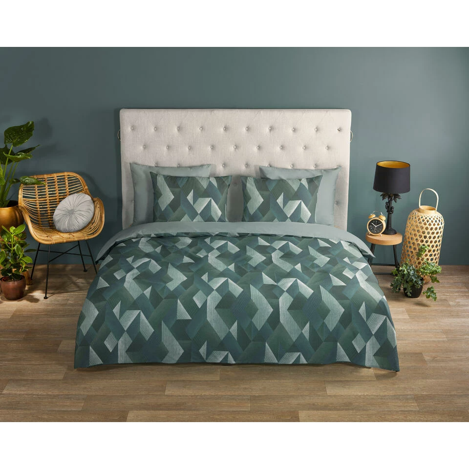 Good Morning Dekbedovertrek "Novan" - Groen - (240x220 Cm) 4 Good Morning Dekbedovertrek "Novan" - Groen - (240x220 Cm) - Afbeelding 2