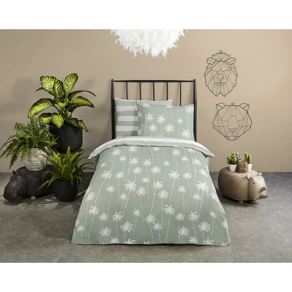 Good Morning Dekbedovertrek "Summer" - Groen - (120x150 Cm) 4 Good Morning Dekbedovertrek "Summer" - Groen - (120x150 Cm) - Afbeelding 2