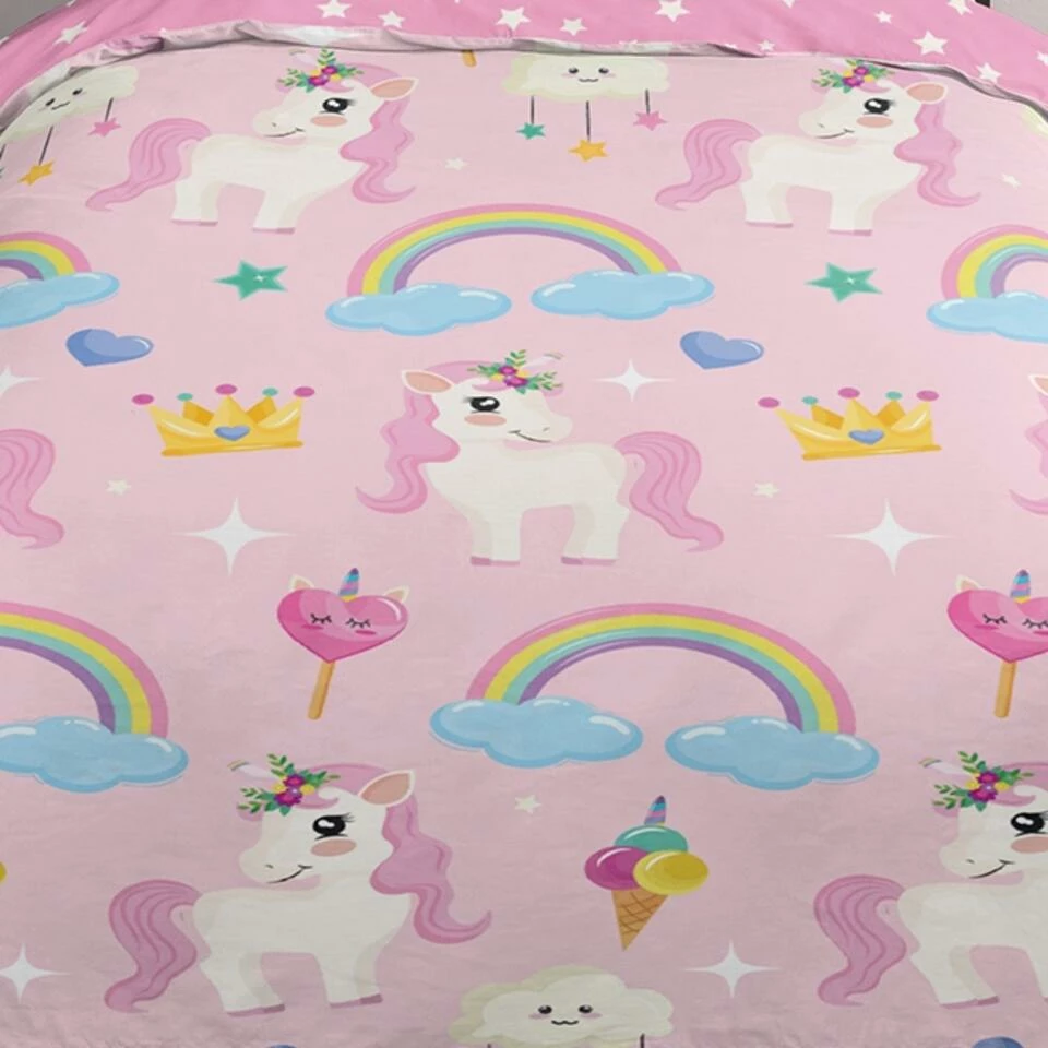 Good Morning Dekbedovertrek "Unilove" - Roze - (140x220 Cm) 6 Good Morning Dekbedovertrek "Unilove" - Roze - (140x220 Cm) - Afbeelding 4