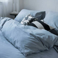 Dindi Home - Dekbedovertrek Plain Beauty - 260x220 Cm - Blauw -NL Beddengoed Verkoop 2024 1000098633 0102