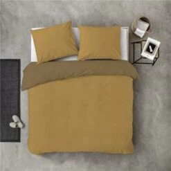 Byrklund - Dekbedovertrek Side Way - 200x220 Cm - Geel / Mosterd -NL Beddengoed Verkoop 2024 1123379668 0102