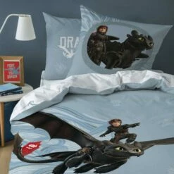 Hoe Tem Je Een Draak Riders Dekbedovertrek - Eenpersoons - 140 X 200 Cm - Multi -NL Beddengoed Verkoop 2024 1140336920 0101