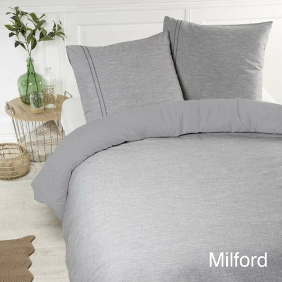 Papillon Deluxe Milford Dekbedovertrek - 140x200/220 Cm - Grijs 4 Papillon Deluxe Milford Dekbedovertrek - 140x200/220 Cm - Grijs - Afbeelding 2