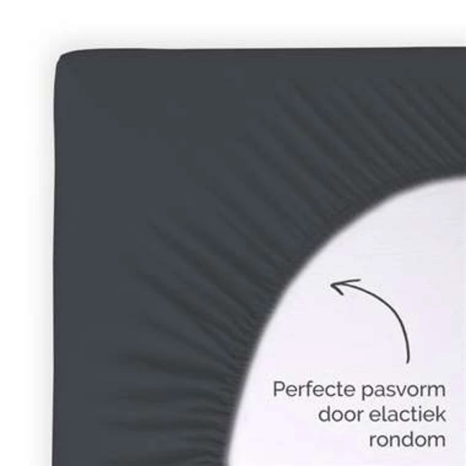 Byrklund - Hoeslaken Katoen - 180x220 Cm - Antraciet 6 Byrklund - Hoeslaken Katoen - 180x220 Cm - Antraciet - Afbeelding 4