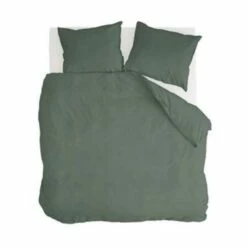 Walra - Dekbedovertrek Vintage Cotton - 200x220 Cm - Donker Groen