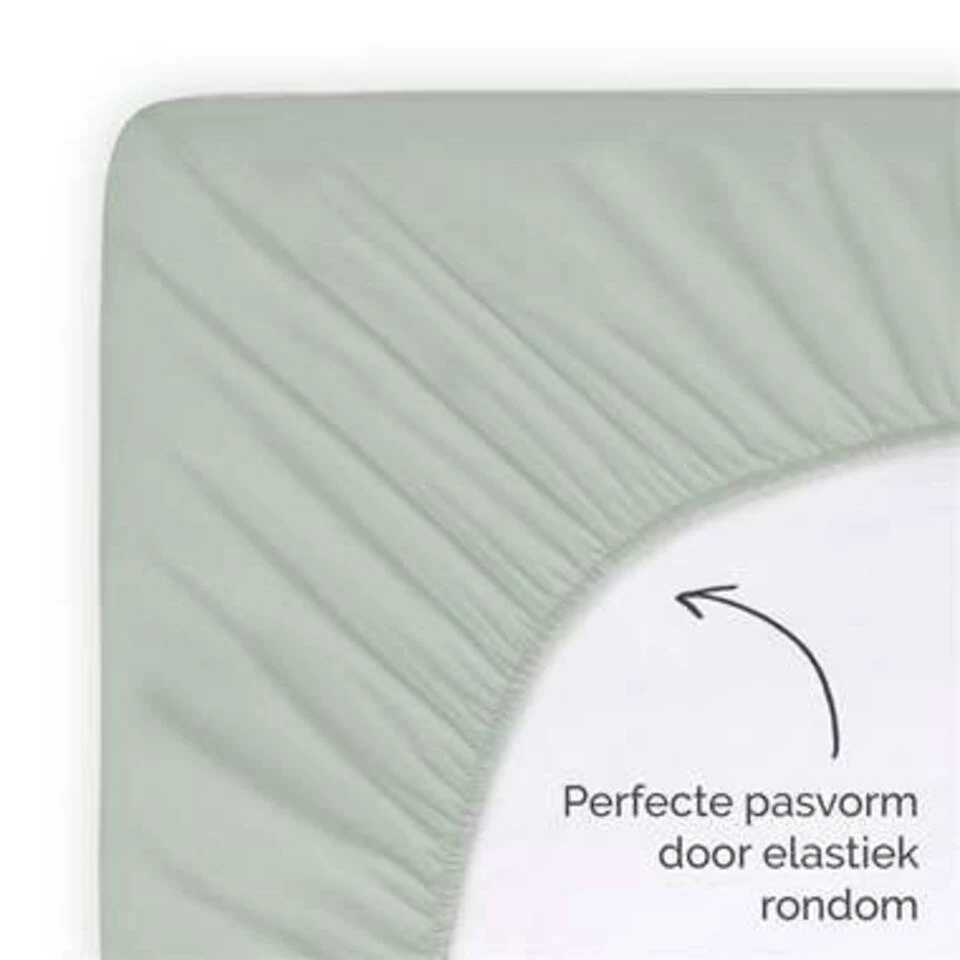 Byrklund - Hoeslaken Katoen - 180x220 Cm - Grijsgroen 6 Byrklund - Hoeslaken Katoen - 180x220 Cm - Grijsgroen - Afbeelding 4