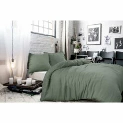 BLCKOUT Alabama - Linnen - Dekbedovertrek - 240x200/220 Cm - Groen -NL Beddengoed Verkoop 2024 1448604970 0101