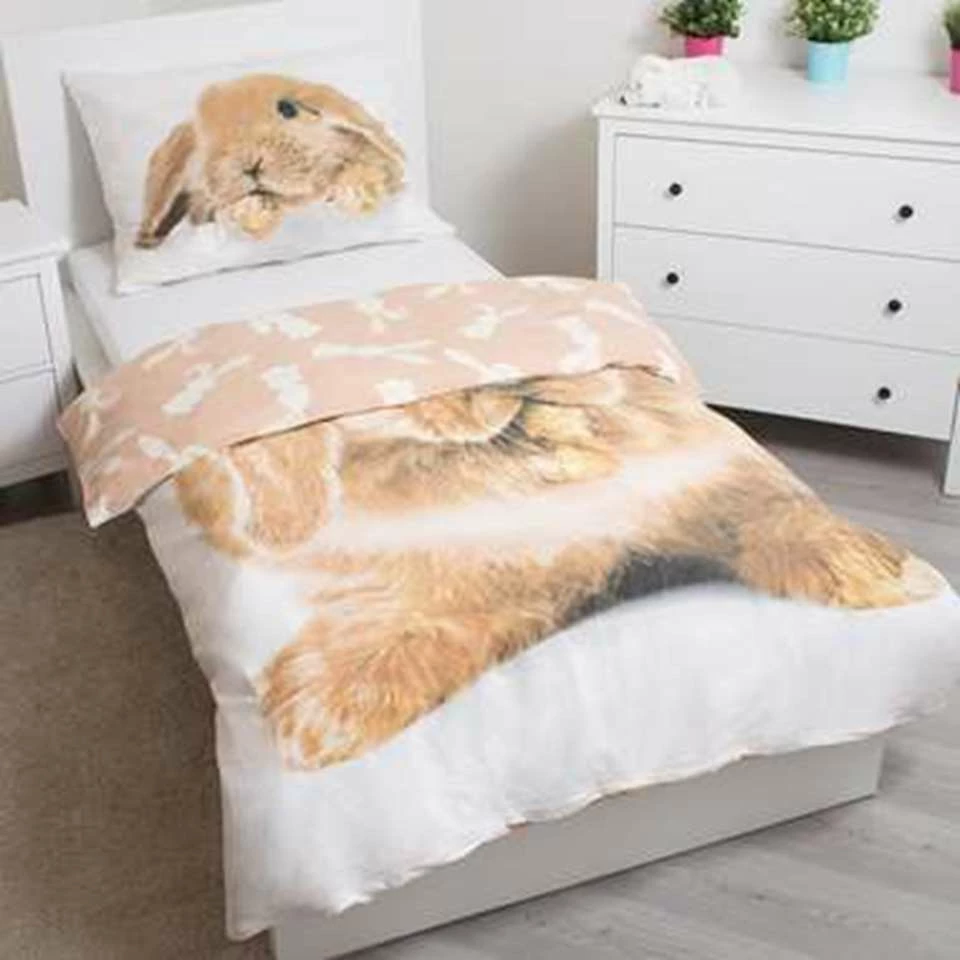 Animal Pictures Konijn - Dekbedovertrek-140x200cm 4 Animal Pictures Konijn - Dekbedovertrek-140x200cm - Afbeelding 2