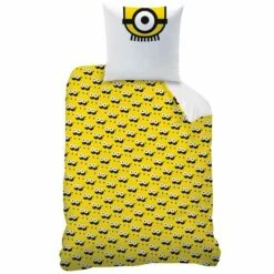 Minions Dekbedovertrek Eyes - Eenpersoons - 140 X 200 Cm - Katoen -NL Beddengoed Verkoop 2024 1694993150 0101