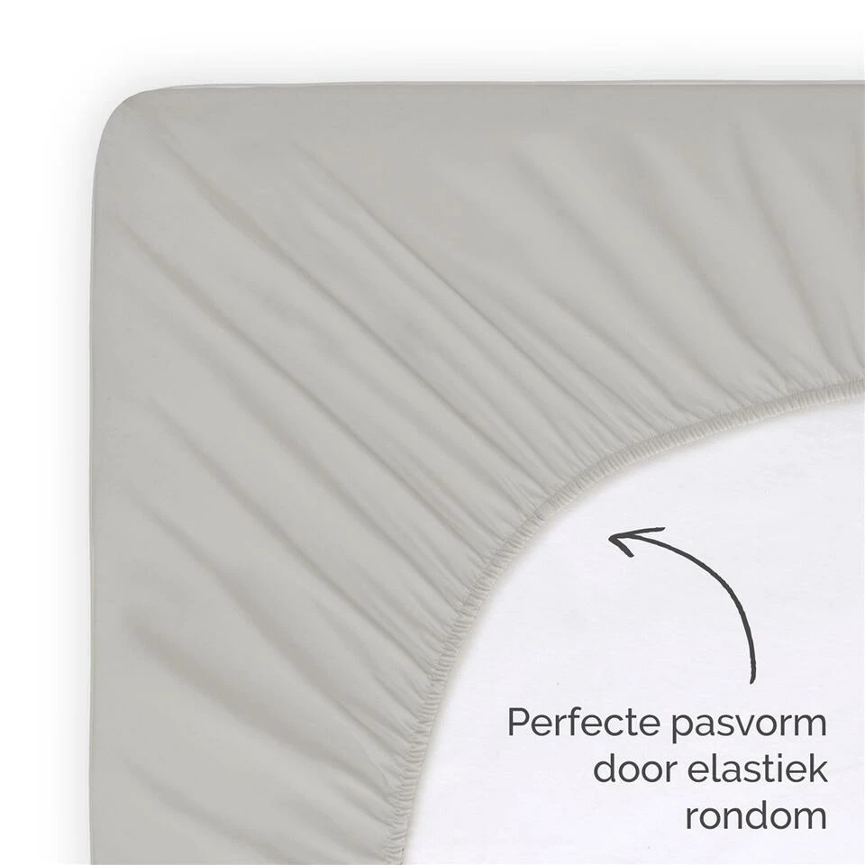 Byrklund - Hoeslaken Katoen - 90x200 Cm - Taupe 6 Byrklund - Hoeslaken Katoen - 90x200 Cm - Taupe - Afbeelding 4