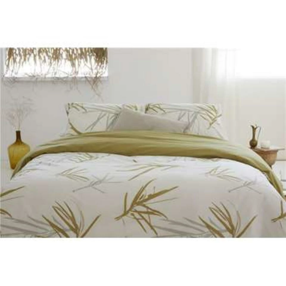 Walra - Dekbedovertrek Remade Bamboo Grasses - 240x220 Cm - Honing Mosterd 4 Walra - Dekbedovertrek Remade Bamboo Grasses - 240x220 Cm - Honing Mosterd - Afbeelding 2