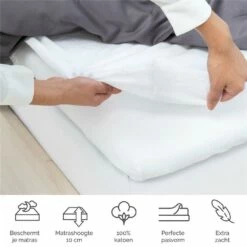Byrklund - Molton Bed Basics Multifit Topper - 160x200 Cm - Wit -NL Beddengoed Verkoop 2024 1953752338 0104