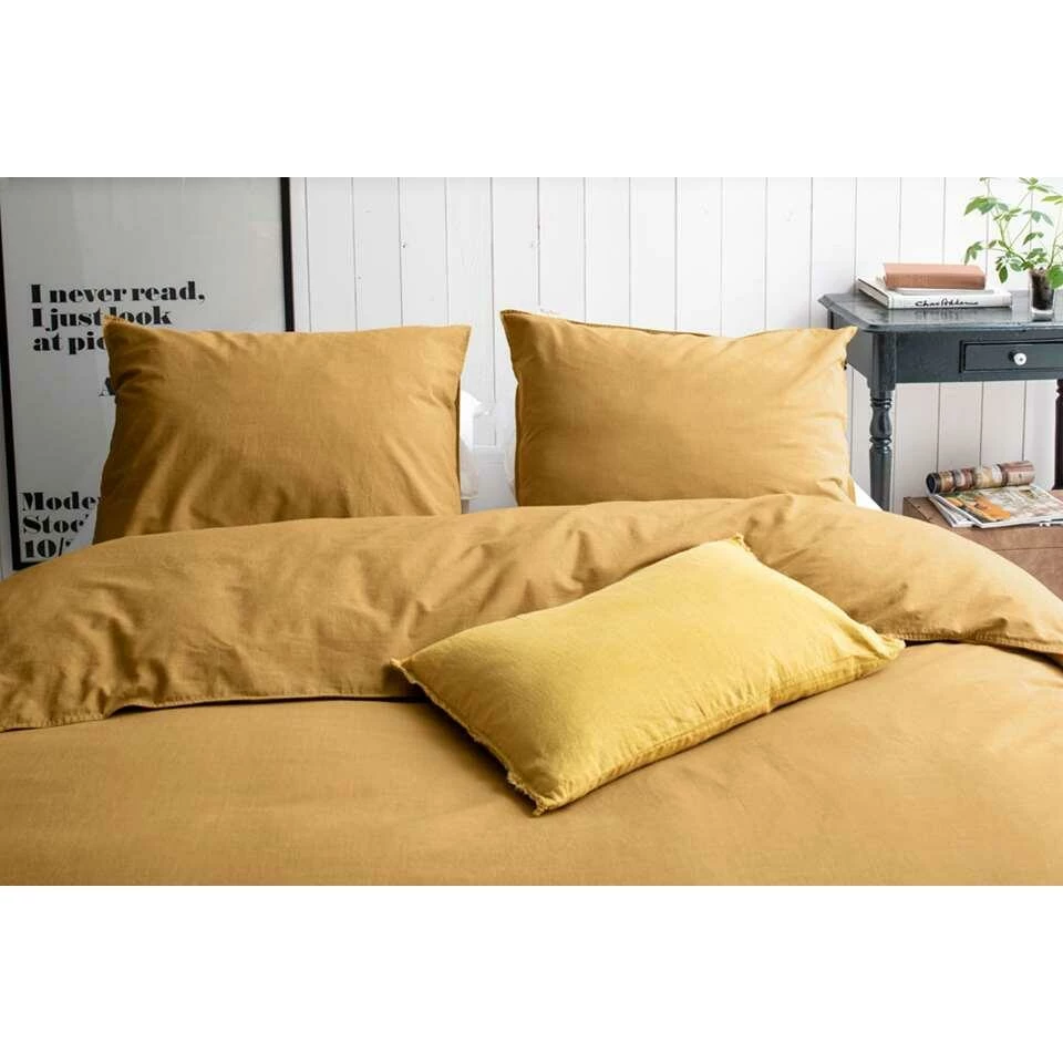 Walra Dekbedovertrek Vintage Cotton - Mosterd - 240x200/220 Cm 5 Walra Dekbedovertrek Vintage Cotton - Mosterd - 240x200/220 Cm - Afbeelding 3