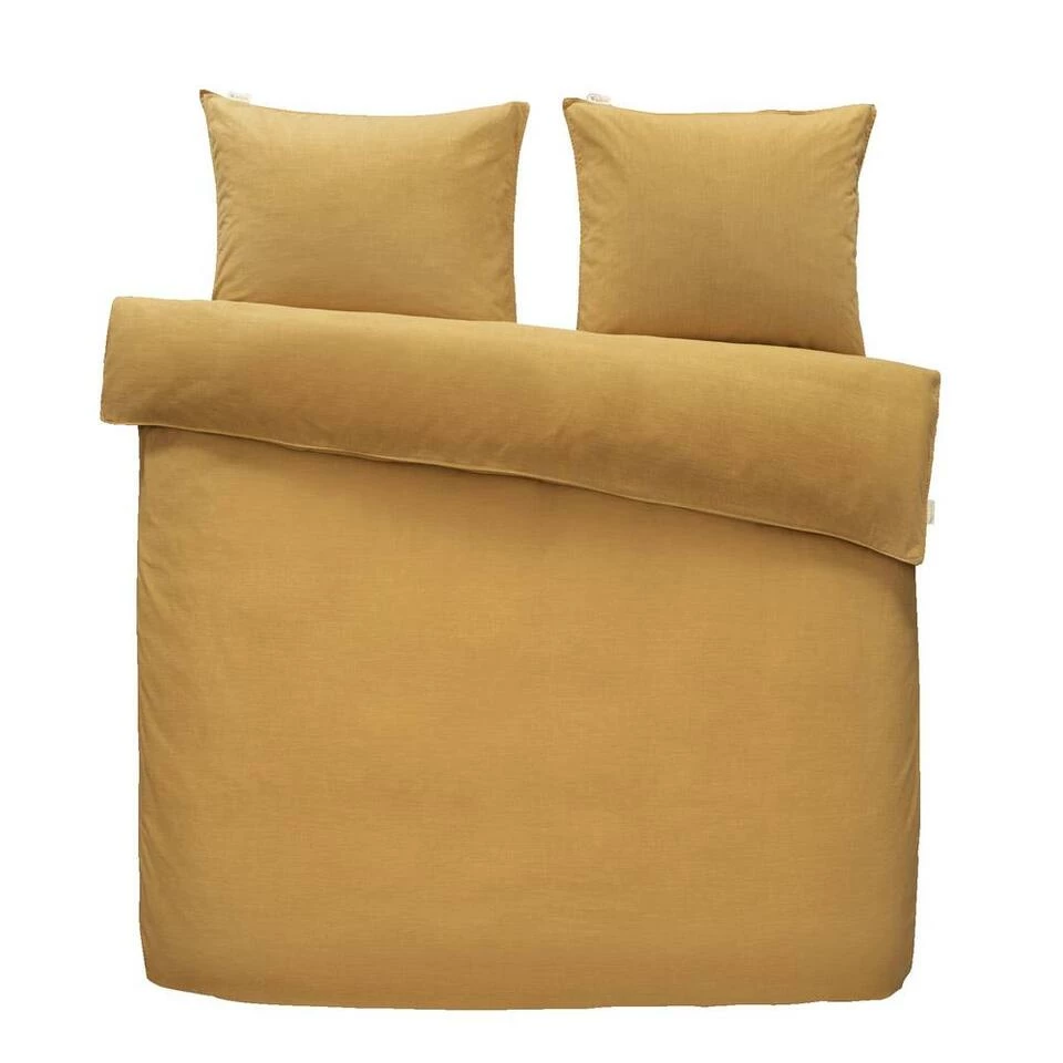 Walra Dekbedovertrek Vintage Cotton - Mosterd - 240x200/220 Cm 3 Walra Dekbedovertrek Vintage Cotton - Mosterd - 240x200/220 Cm