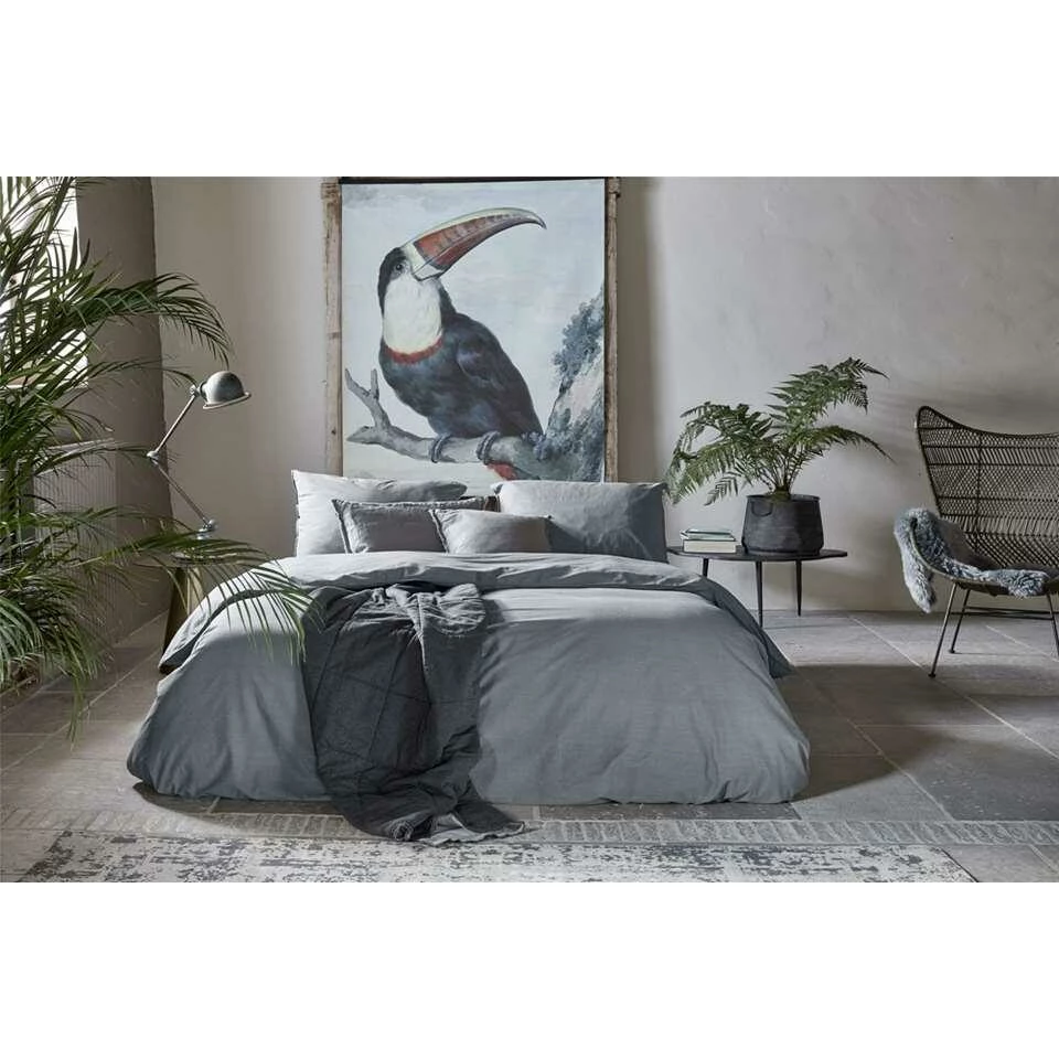 Walra Dekbedovertrek Vintage Cotton - Grijs - 240x200/220 Cm 6 Walra Dekbedovertrek Vintage Cotton - Grijs - 240x200/220 Cm - Afbeelding 4