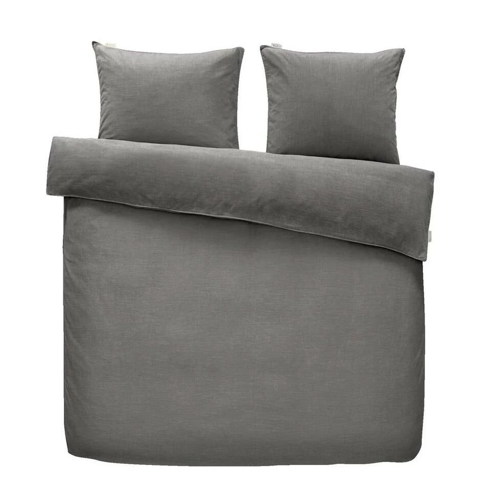 Walra Dekbedovertrek Vintage Cotton - Grijs - 240x200/220 Cm 3 Walra Dekbedovertrek Vintage Cotton - Grijs - 240x200/220 Cm