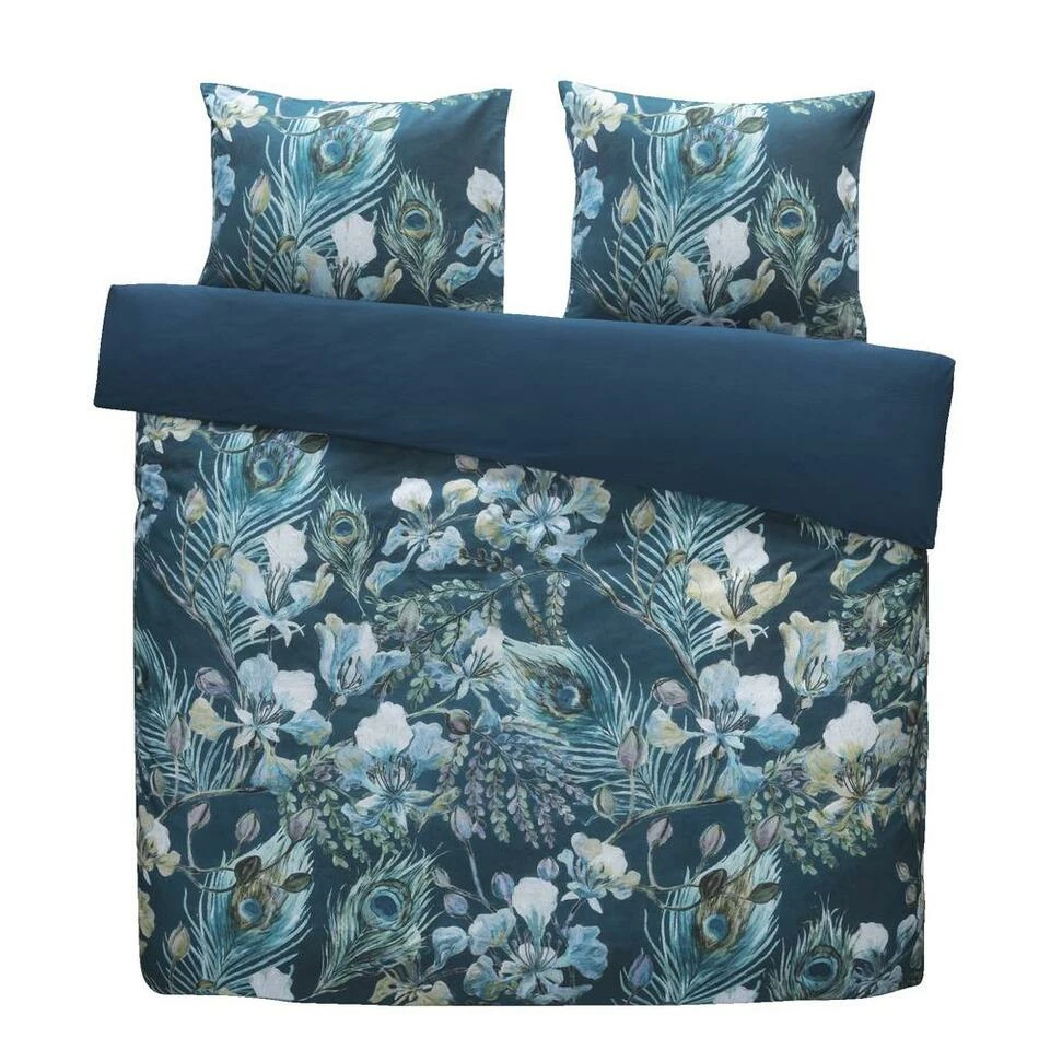 Royal Dekbedovertrek Amari Botanisch - Blauw - 240x200/220 Cm 3 Royal Dekbedovertrek Amari Botanisch - Blauw - 240x200/220 Cm