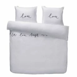 Walra - Dekbedovertrek Lively Love - 240x220 Cm - Wit